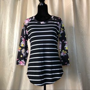 Stripe/Floral tee shirt